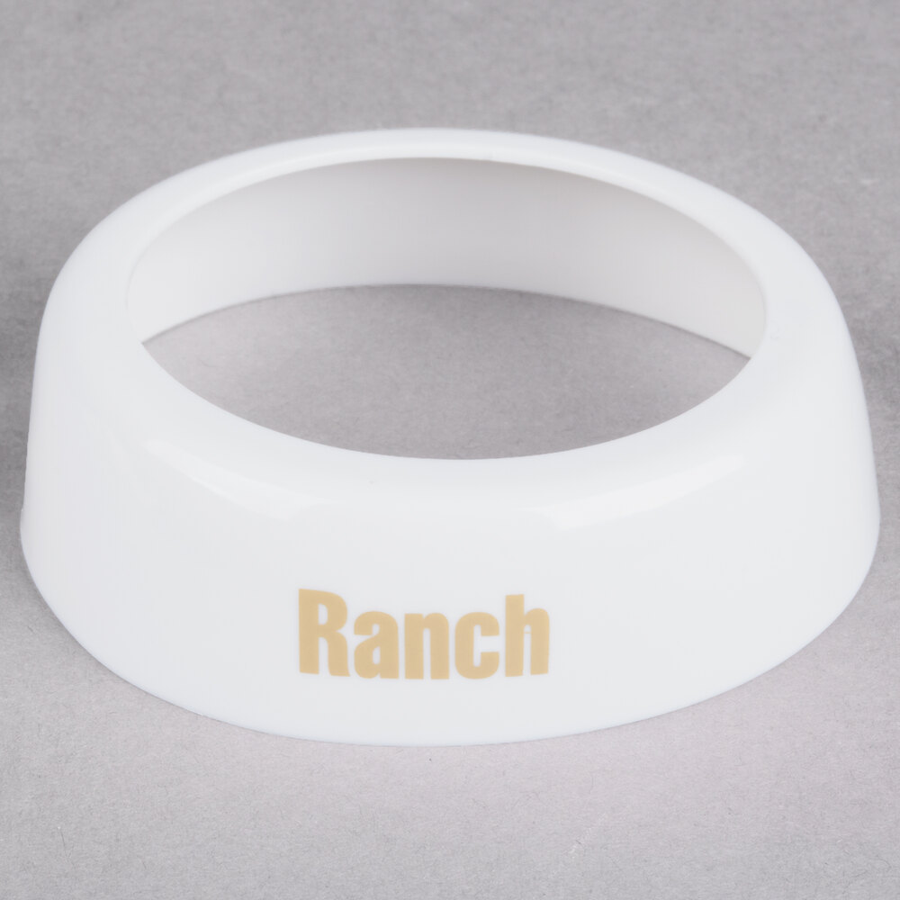 Tablecraft CB6 Imprinted White Plastic "Ranch" Salad Dressing Dispenser