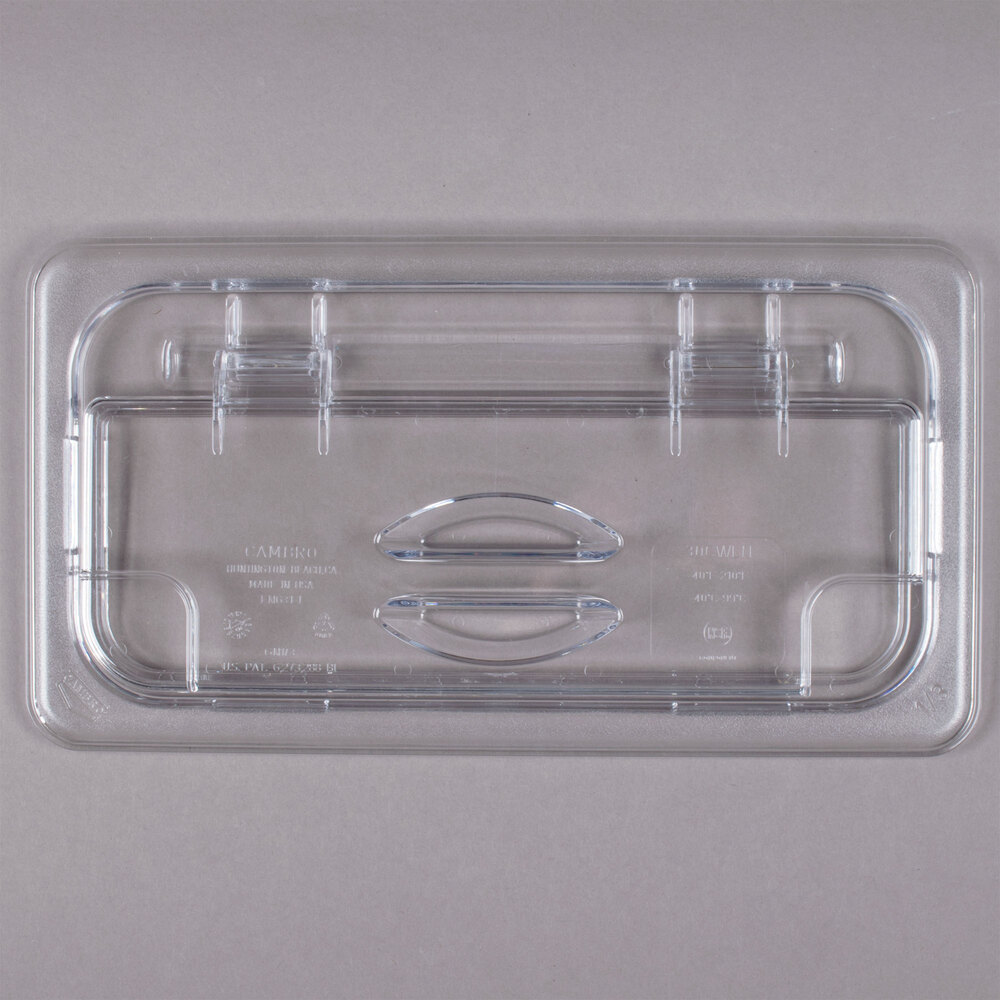 Cambro 30CWLN135 Camwear 1/3 Size Clear Polycarbonate FlipLid with 