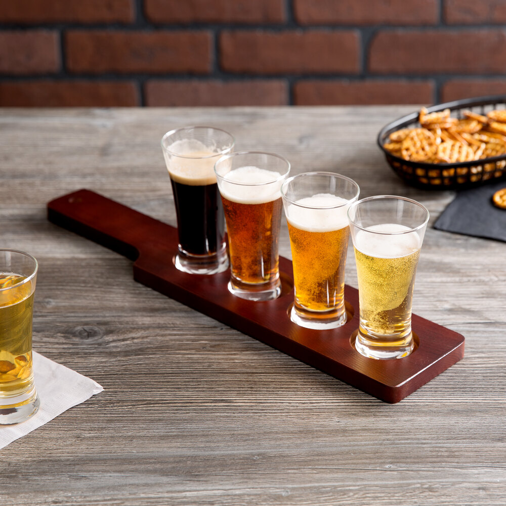 Core Pilsner Beer Flight Set 4 Sampler Glasses with RedBrown Finish
