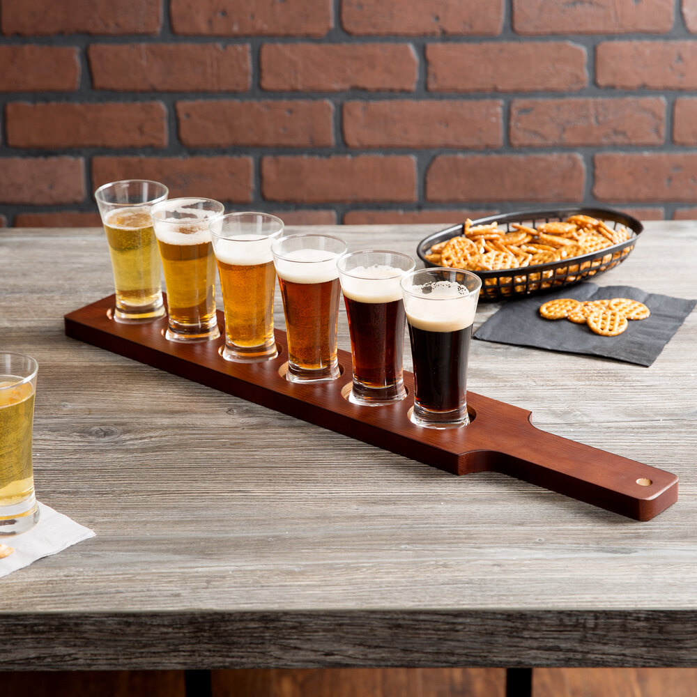 Core Pilsner Beer Flight Set 6 Sampler Glasses with RedBrown Finish
