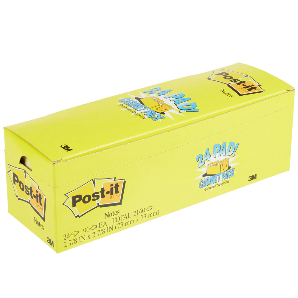 3M 65424CP PostIt® 3" x 3" Canary Yellow 90 Sheet Sticky Note Pad