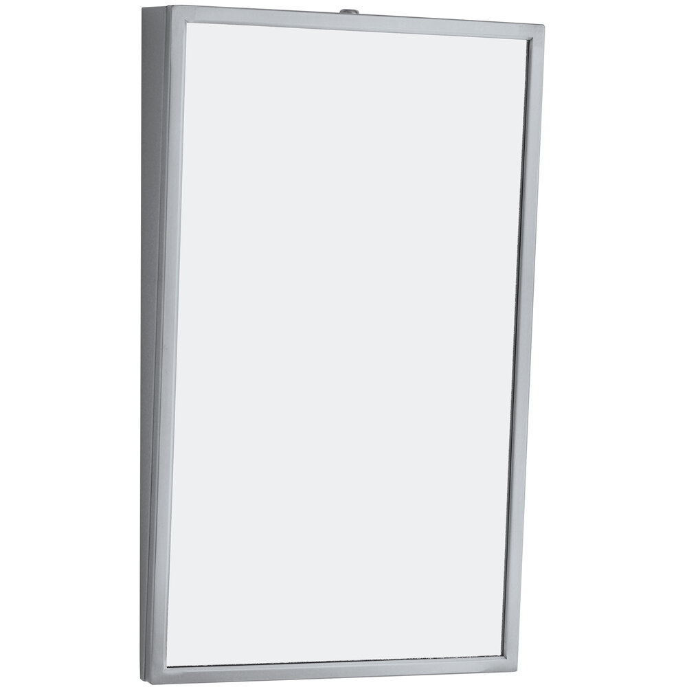 Bobrick B293 2436 24" x 36" Stainless Steel FixedPosition Tilt Mirror
