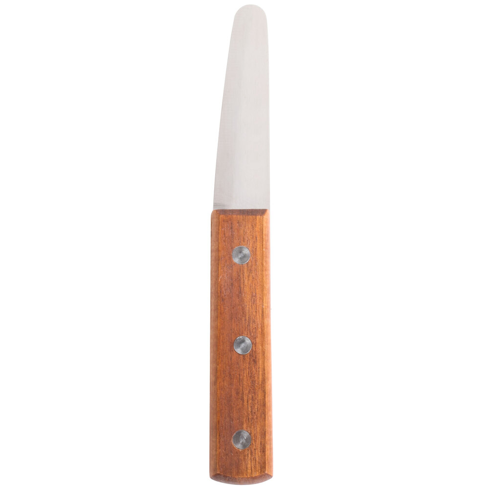 3" Stainless Steel Clam Knife with Riveted Wood Handle