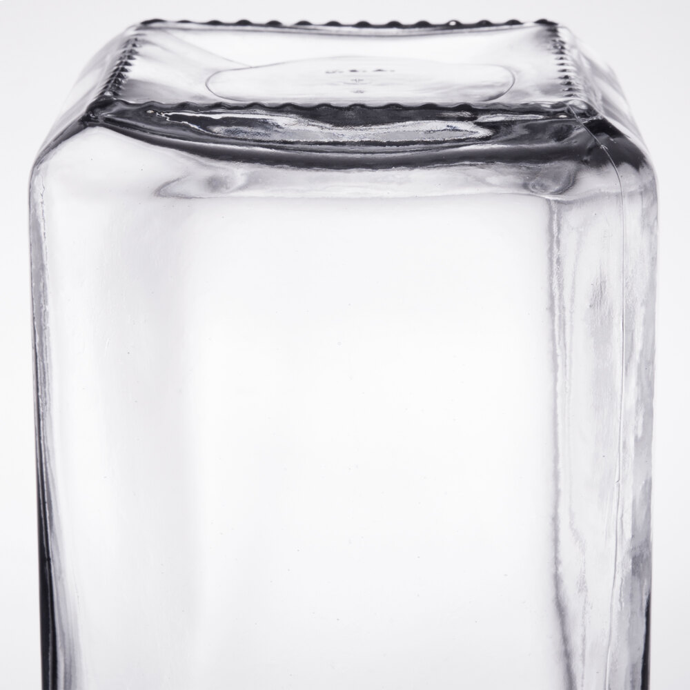 Anchor Hocking® 85587R Square Stackable 1 Qt Glass Jar - 4 / CS