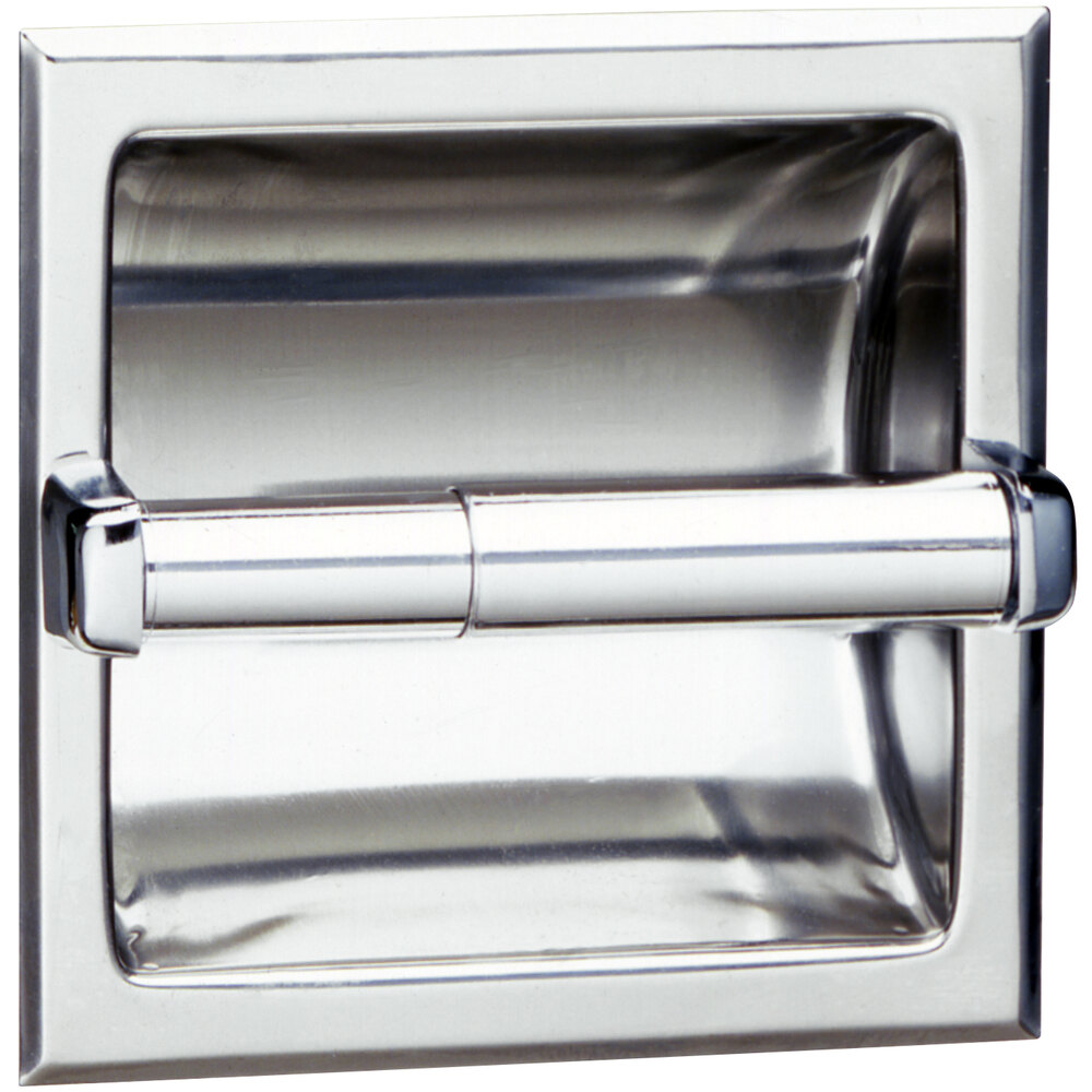 Bobrick B667 Recessed Toilet Tissue Dispenser with Bright Polished Finish