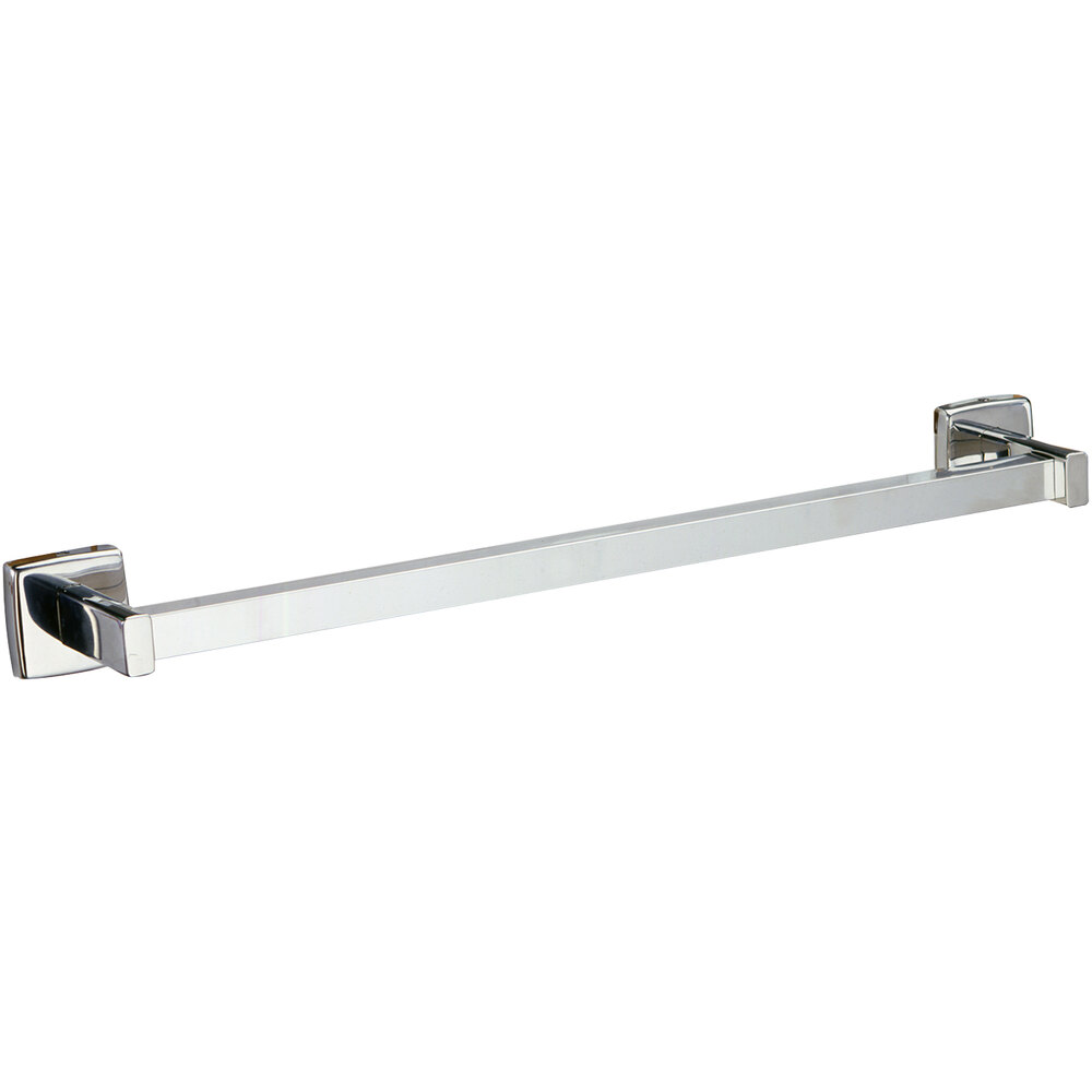 Bobrick B-6737 X 24 Surface-Mounted 24" Square Towel Bar with Satin Finish