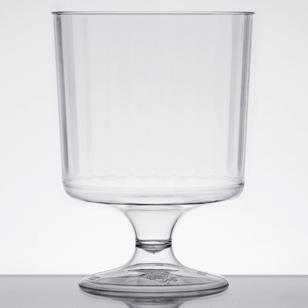 WNA Comet CCW8240 Classicware 8 oz. 1Piece Clear Plastic Pedestal Wine