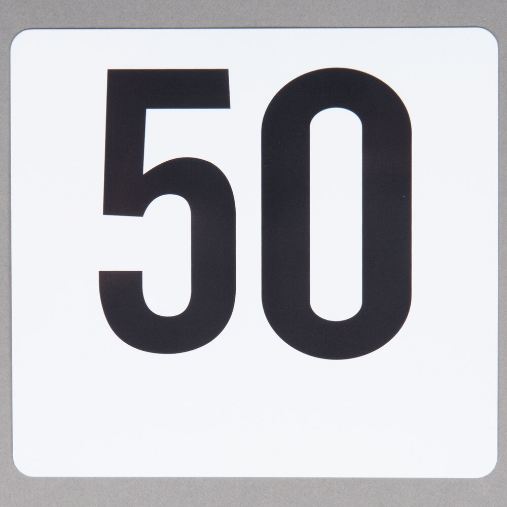 1 to 50 Plastic Table Number