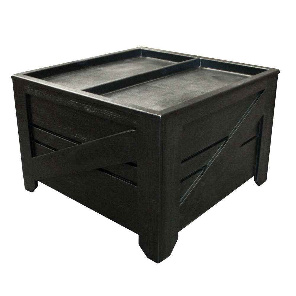 Orchard Produce Display Bin 4' x 4' with Liner and Casters Wood Grain