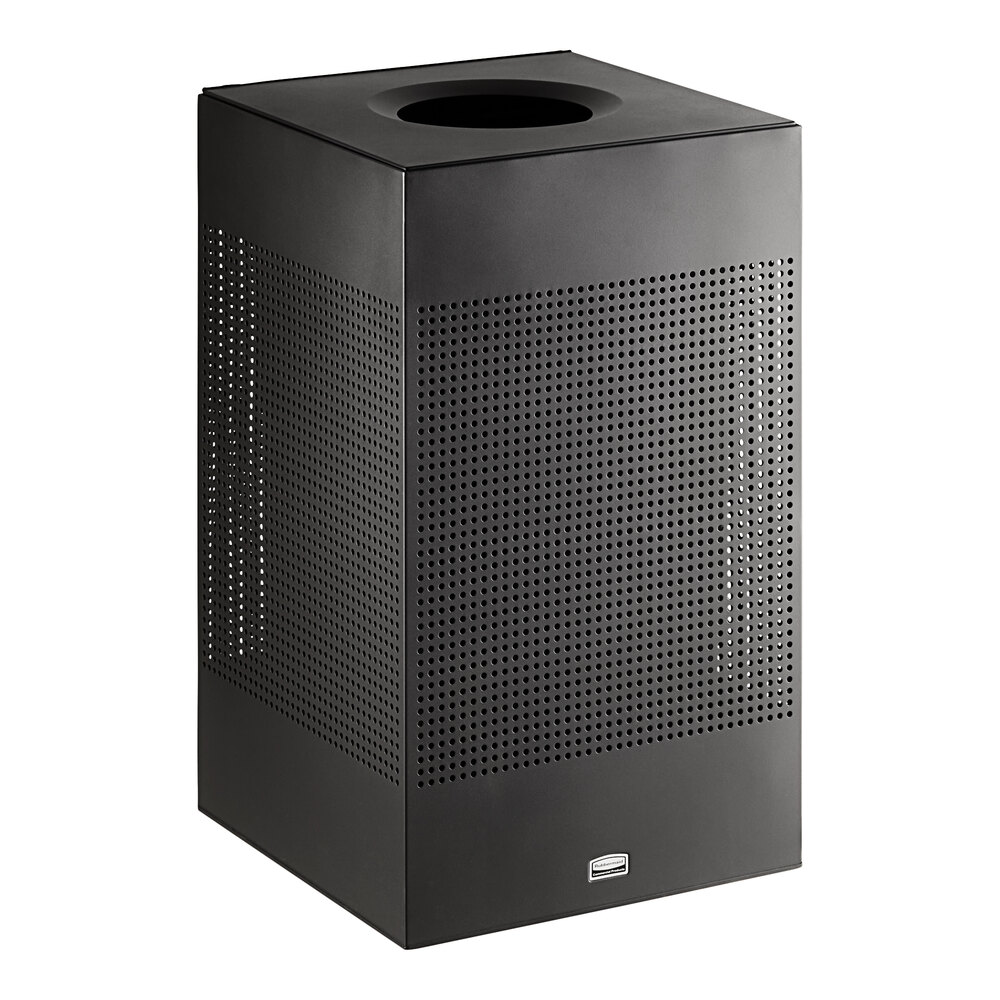 Rubbermaid® FGSC18EPLTBK Silhouettes Black Steel Designer Square