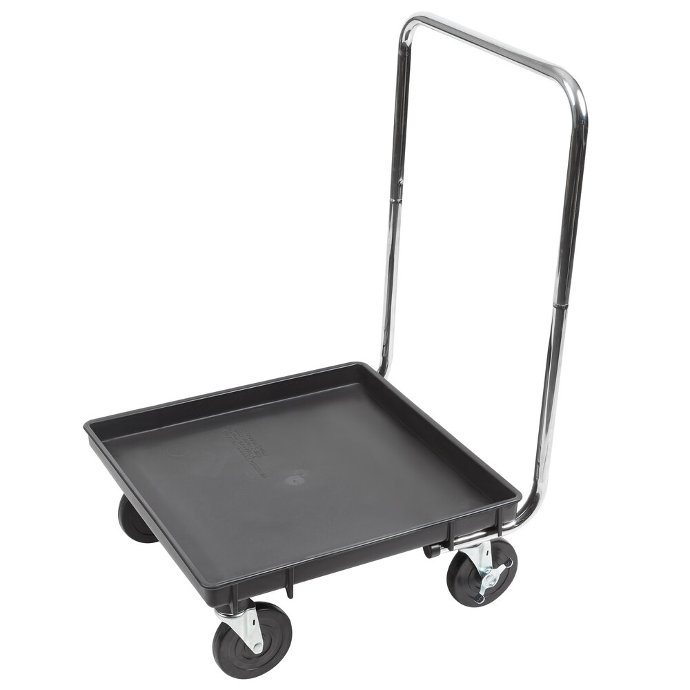Vollrath Traex® 21" x 21" Black Recycled Rack Dolly with 30" Chrome