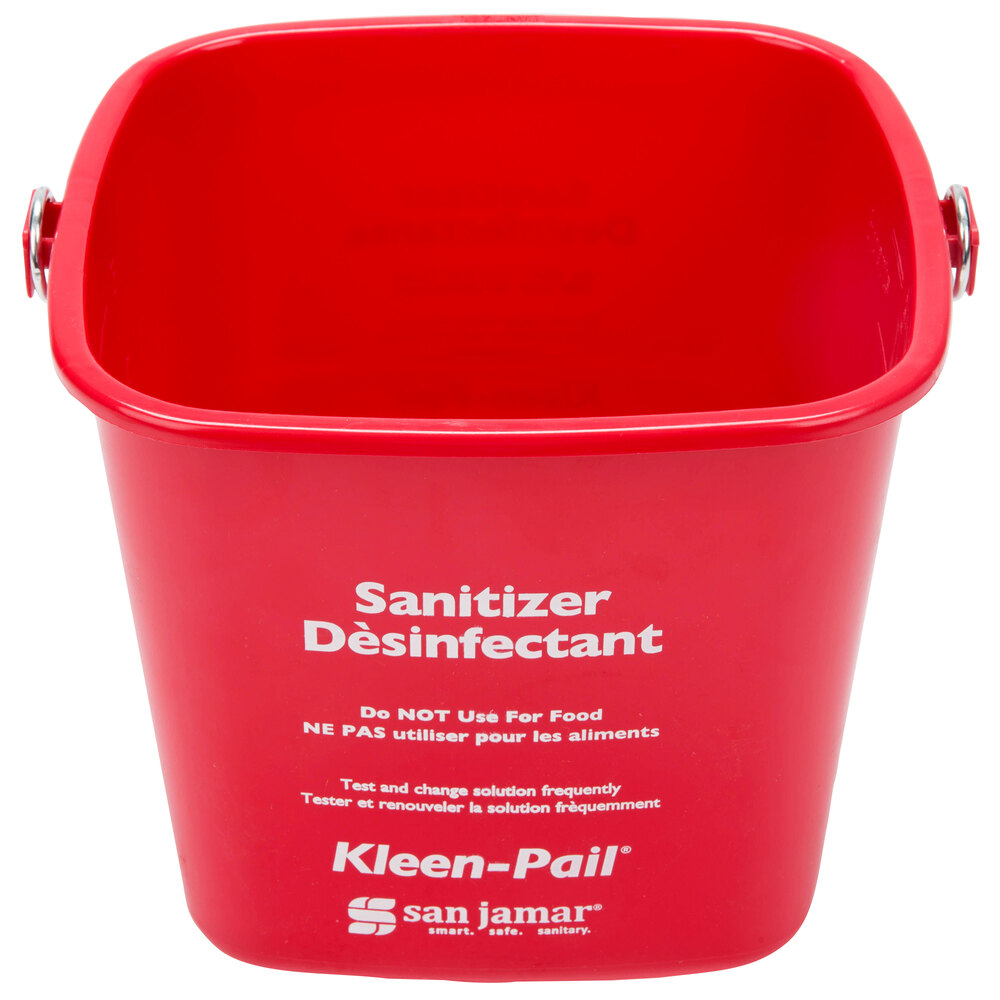San Jamar KP196RD 6 Qt. Red Sanitizing KleenPail