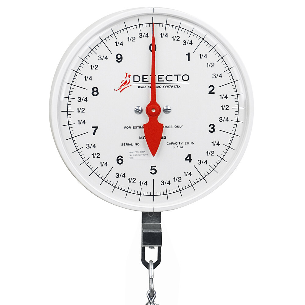 Cardinal Detecto MCS20DH 20 lb. Hanging Hook Scale with Double Dial