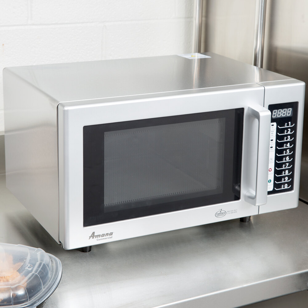 Amana RMS10TS Stainless Steel Commercial Microwave with Push Button