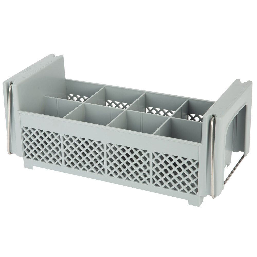 Cambro 8FB434151 Soft Gray 8 Compartment Half Size Camrack Flatware