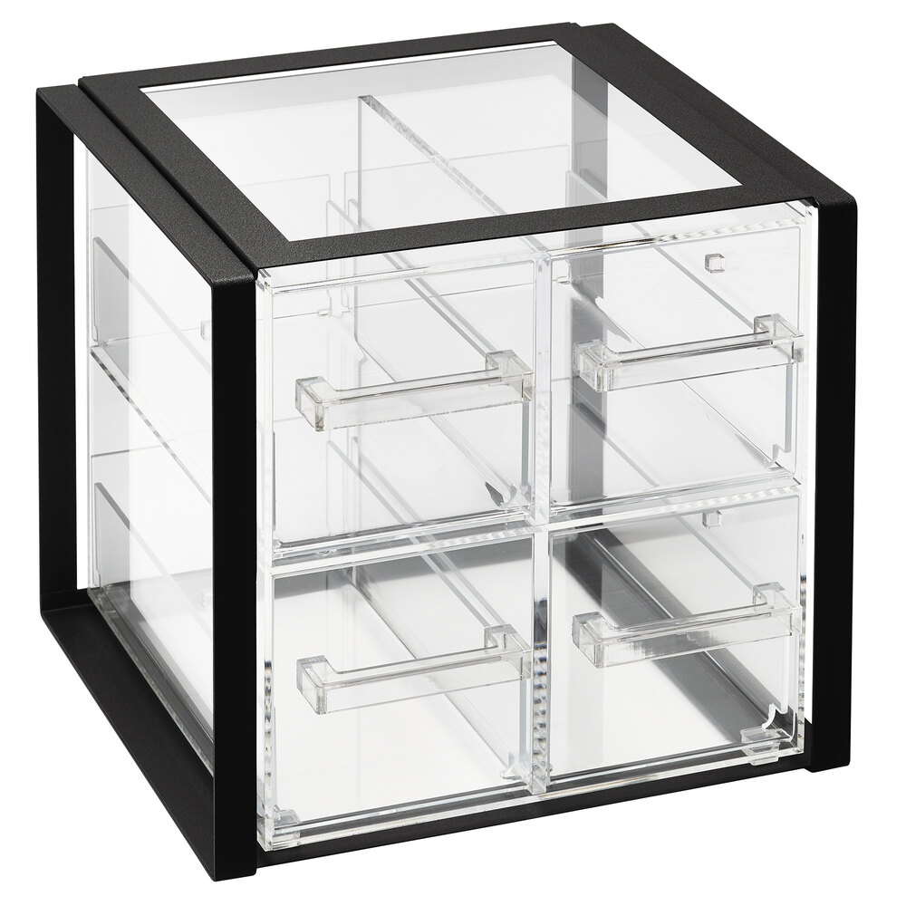 Vollrath SBB2x2F06 Cubic Four Drawer Acrylic Bread Box with Black