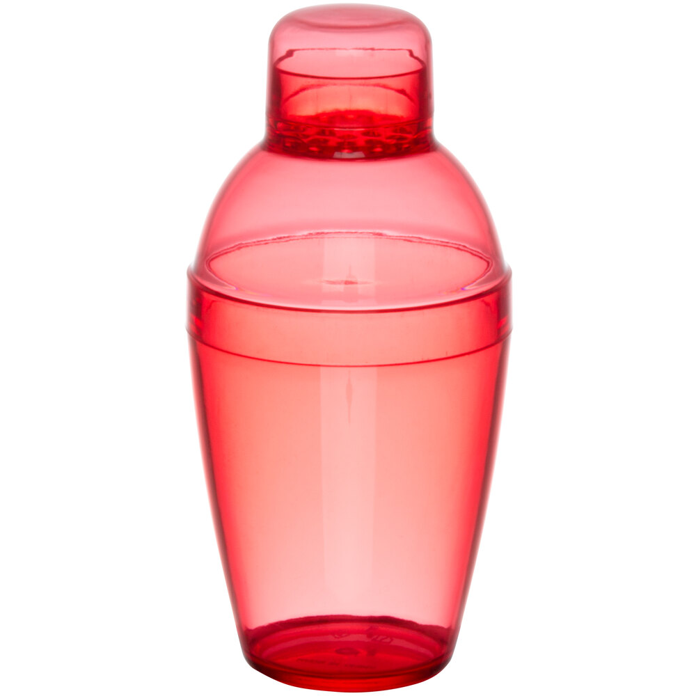 Fineline Quenchers 4102RD 10 oz. Disposable Red Plastic Shaker 24/Case
