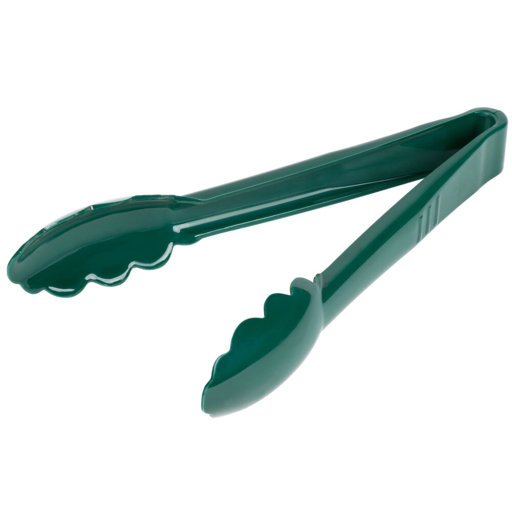 Carlisle 470908 Carly 9" Forest Green Plastic Utility Tongs