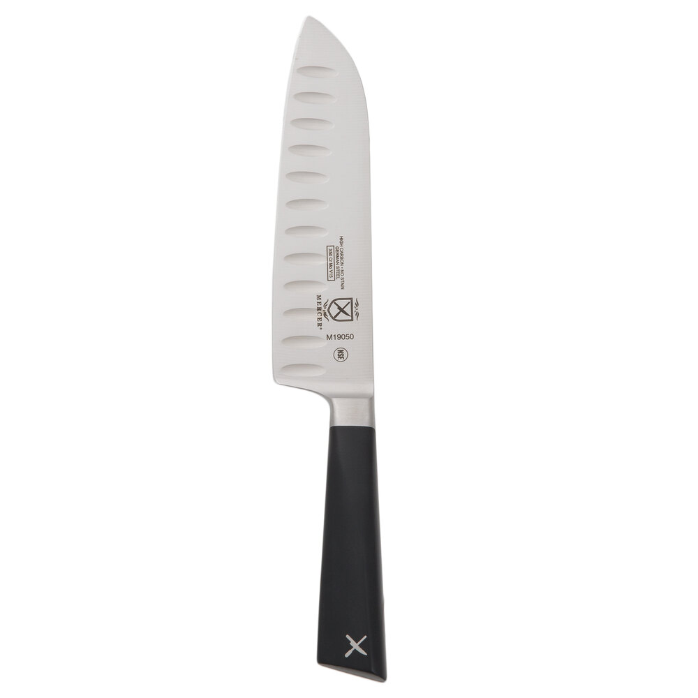 Mercer Culinary M19050 ZüM® 7 Forged Santoku Knife with Granton Edge and  Full Tang Blade