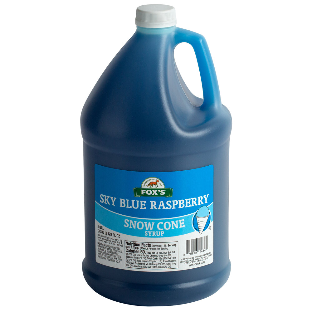 Fox's 1 Gallon Blue Raspberry Snow Cone Syrup