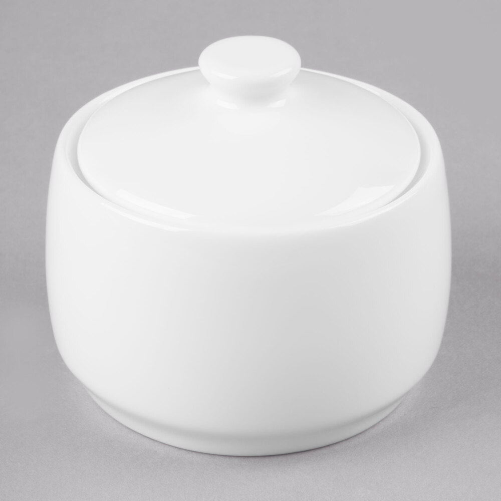 Syracuse 911190010 International 10 oz. Bone China Sugar Pot with Lid