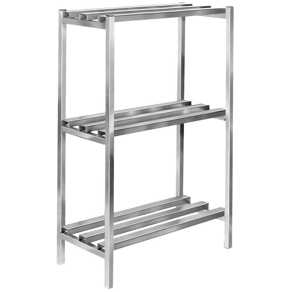 Channel DR24543 54" x 24" x 64" Three Shelf Aluminum Dunnage Shelving Unit 2500 lb. capacity