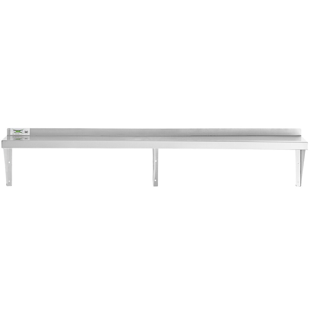 Stainless Steel Wall Shelf 16 Gauge 12" Width Heavy Duty Solid All Lengths