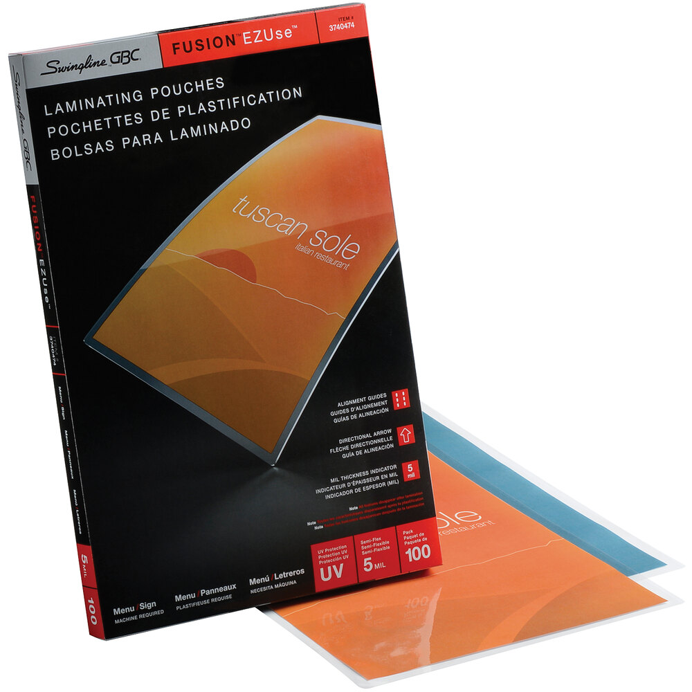 Swingline GBC 3740474 EZUse 17 1/2" x 11 1/2" Ledger Thermal Laminating Pouch 100/Box