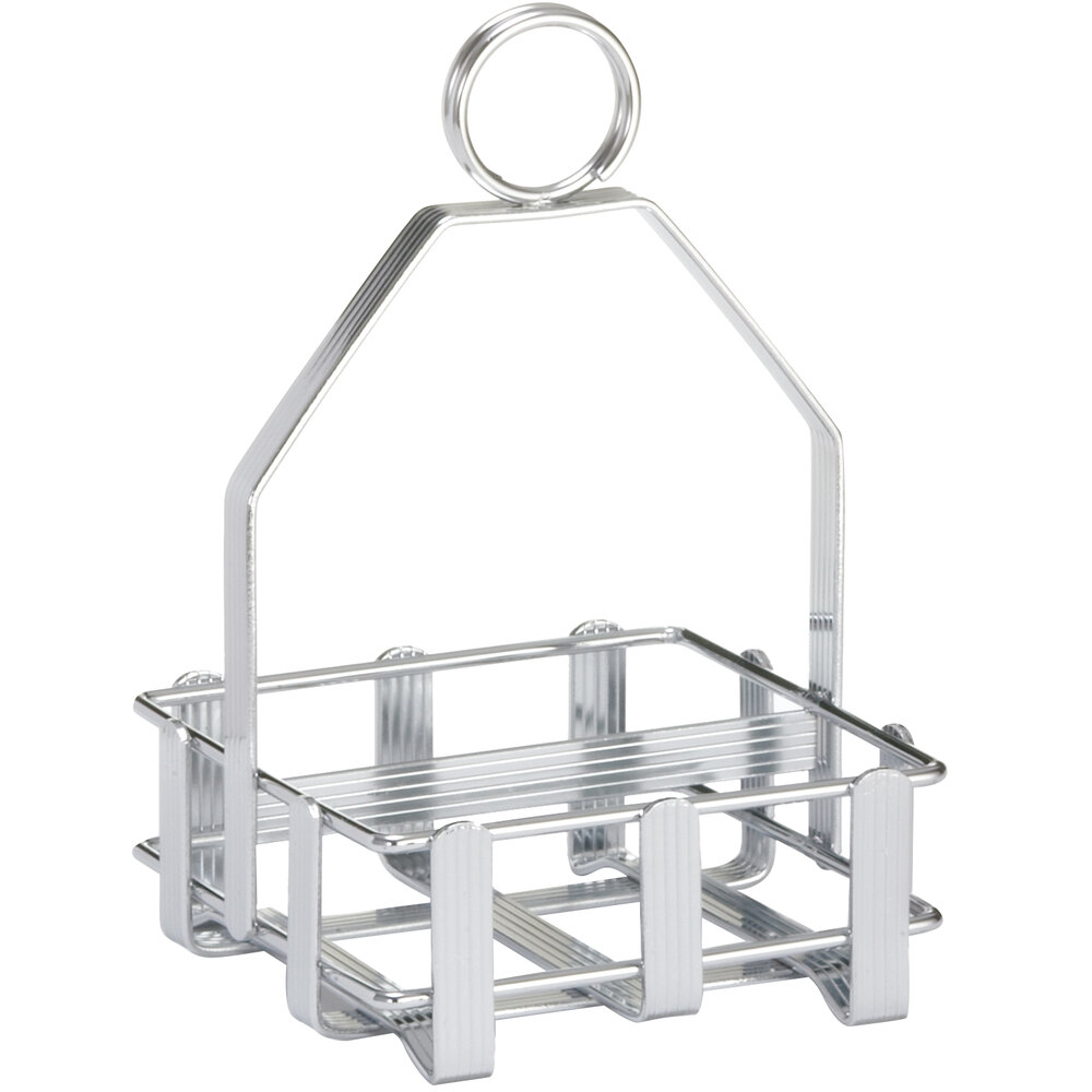 Tablecraft 602R Chrome Plated DoubleSided Condiment Rack 4 1/8" x 4