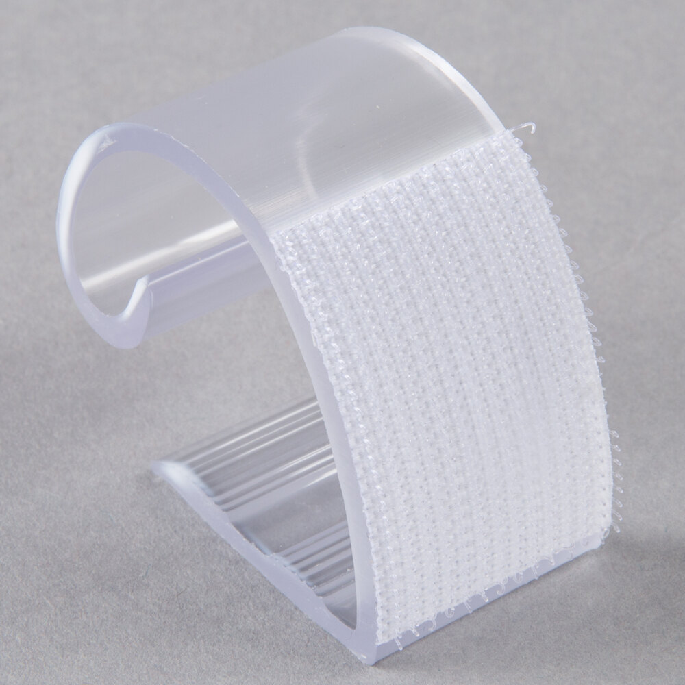 Snap Drape KV100 Clear Plastic Table Skirt Clip with Velcro® Attachment