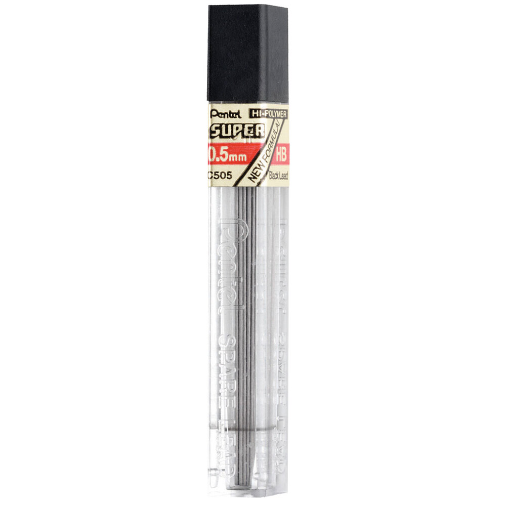 0.5mm Black C505-HB One tube Pentel Super Hi-Polymer Lead Refill HB 