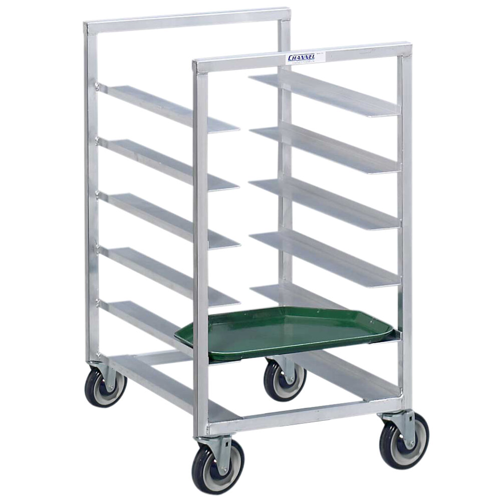 Channel T446A3 15 Tray Bottom Load Aluminum Trapezoidal Cafeteria Tray ...