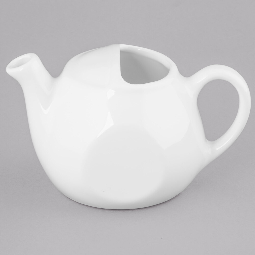 Tuxton BWT1601 16 oz. Porcelain White Lidless China Tea Pot 12/Case