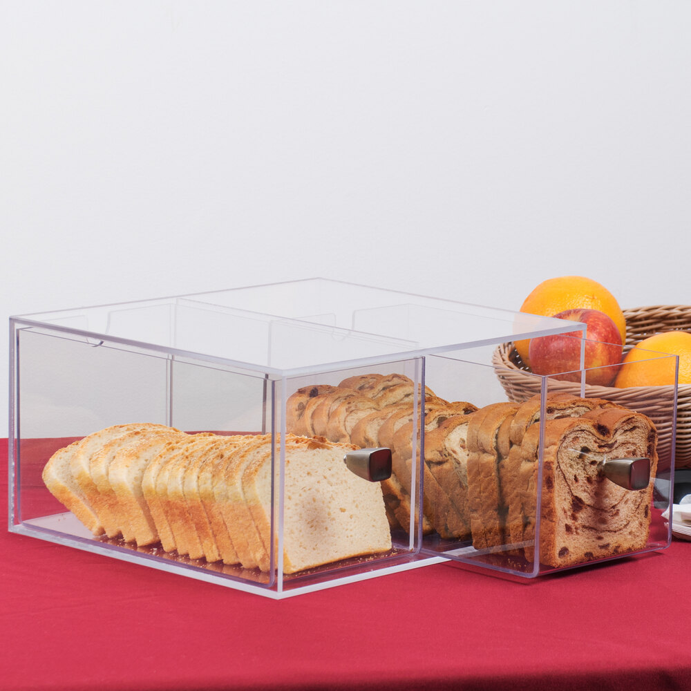 CalMil 1480 Eco Modern Two Drawer Acrylic Bread Box for 1279 Bread