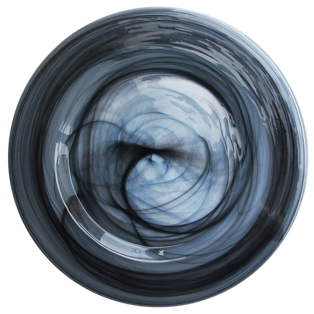 The Jay Companies 1470436 13" Black Alabaster Glass Charger Plate