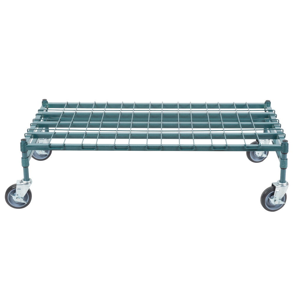 Regency 24" x 48" HeavyDuty Mobile Green Dunnage Rack with Mat