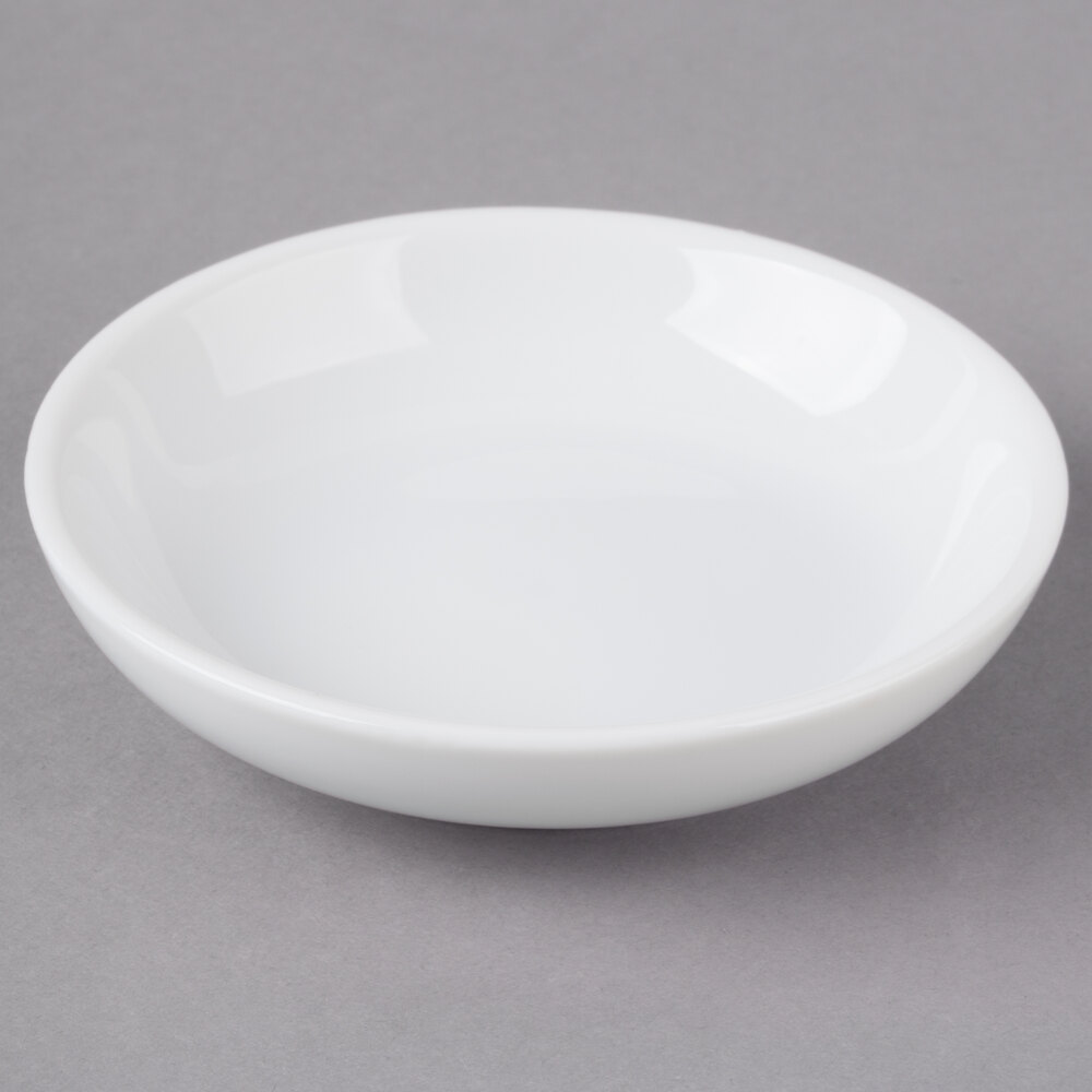 Core 2 oz. Bright White Porcelain Round Sauce Cup / Sake Cup 12/Pack