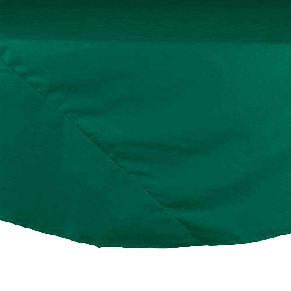 Intedge 120" Round Green Hemmed 65/35 Poly/Cotton Blend Cloth Table Cover