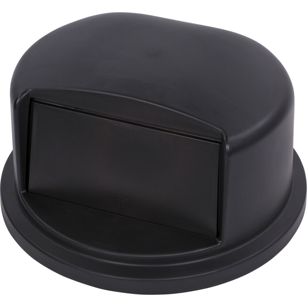 Carlisle 34103403 Bronco 32 Gallon Black Round Dome Top Trash Can