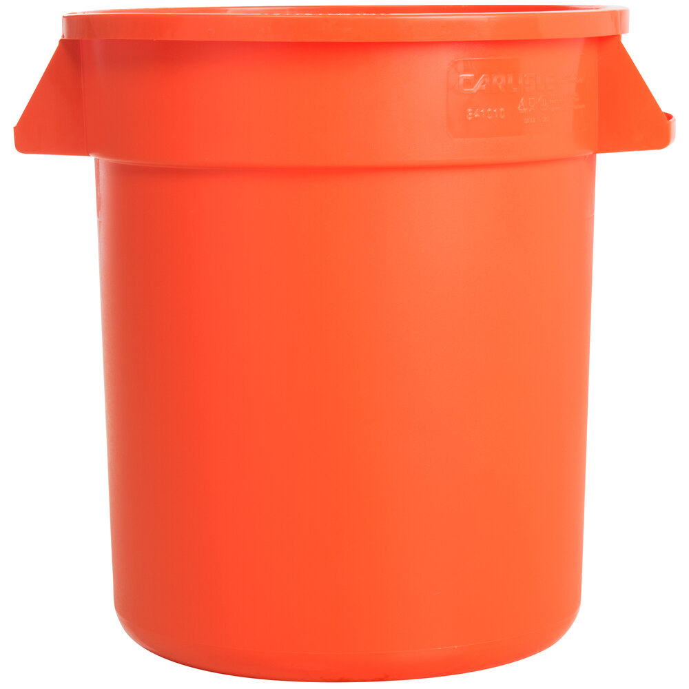 Carlisle 34101024 Bronco 10 Gallon Orange Round Trash Can
