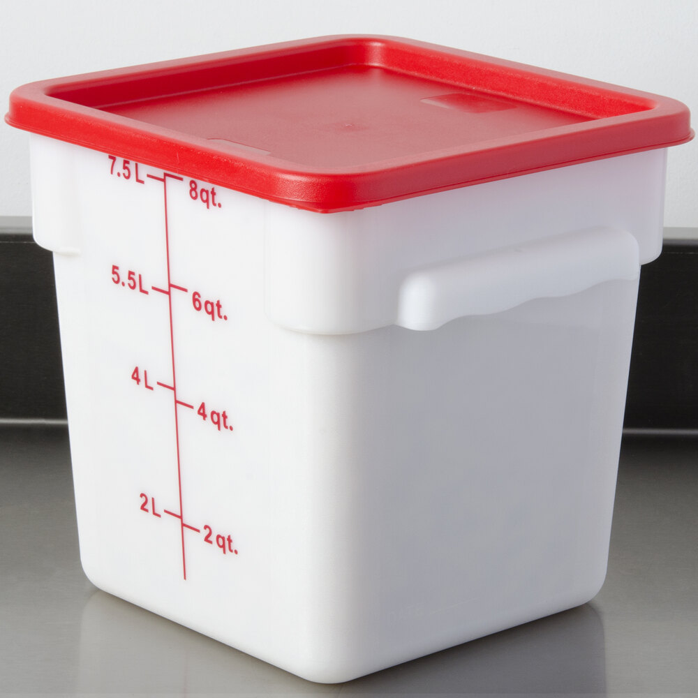 8 Qt. White Square Food Storage Container