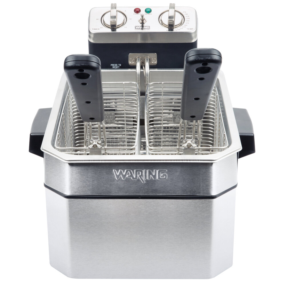 Waring WDF1500B 15 lb. Commercial Countertop Deep Fryer 208V