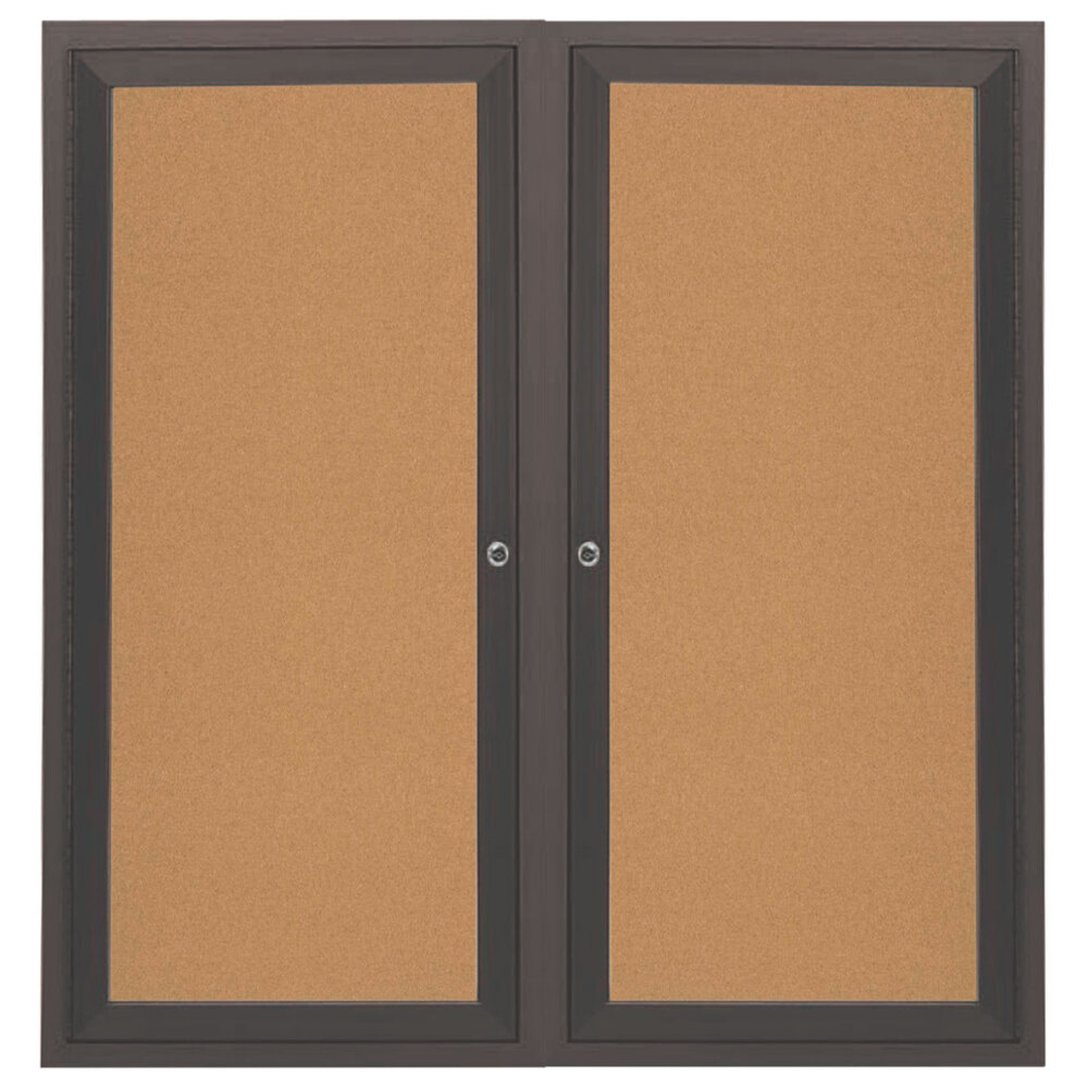Aarco DCC3648RBA 36" x 48" Enclosed Hinged Locking 2 Door Bronze