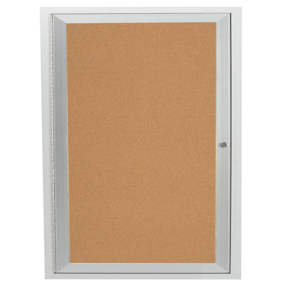 Aarco DCC3630R 36" x 30" Enclosed Hinged Locking 1 Door Satin Anodized