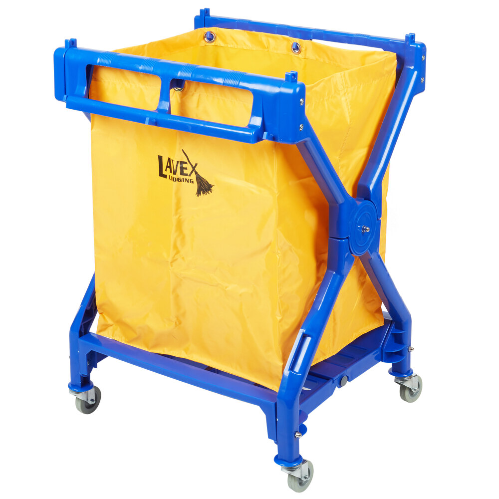Lavex Lodging 10 Bushel Commercial Rolling Laundry / Trash Cart