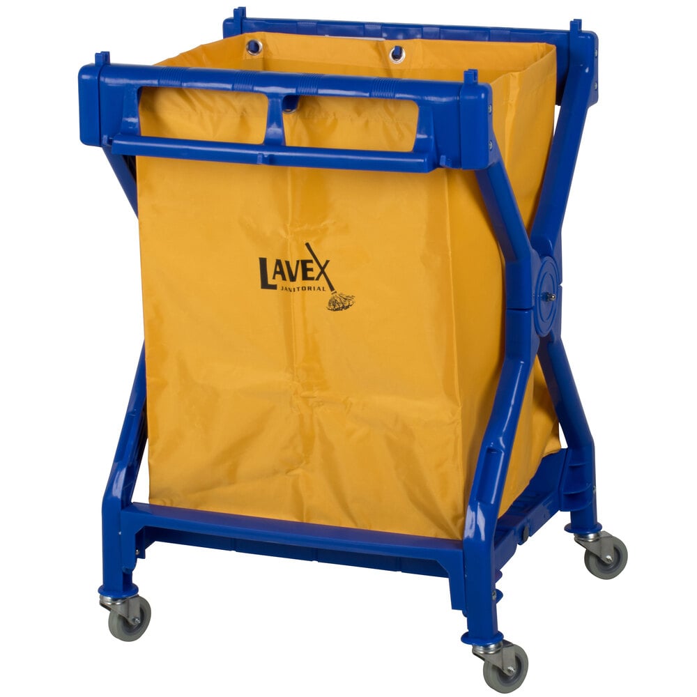 Lavex Lodging 10 Bushel Commercial Rolling Laundry / Trash Cart