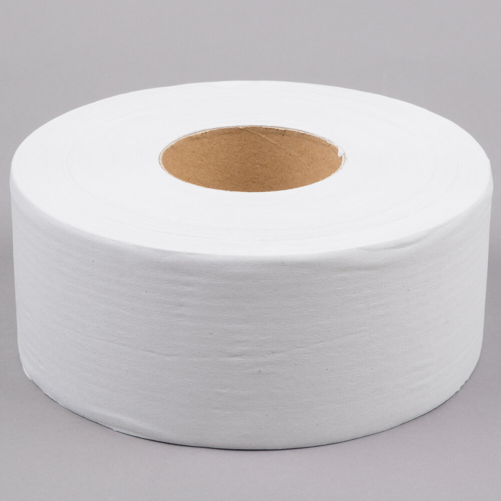 Lavex Janitorial 1-Ply Jumbo 1400' Toilet Paper Roll with 9