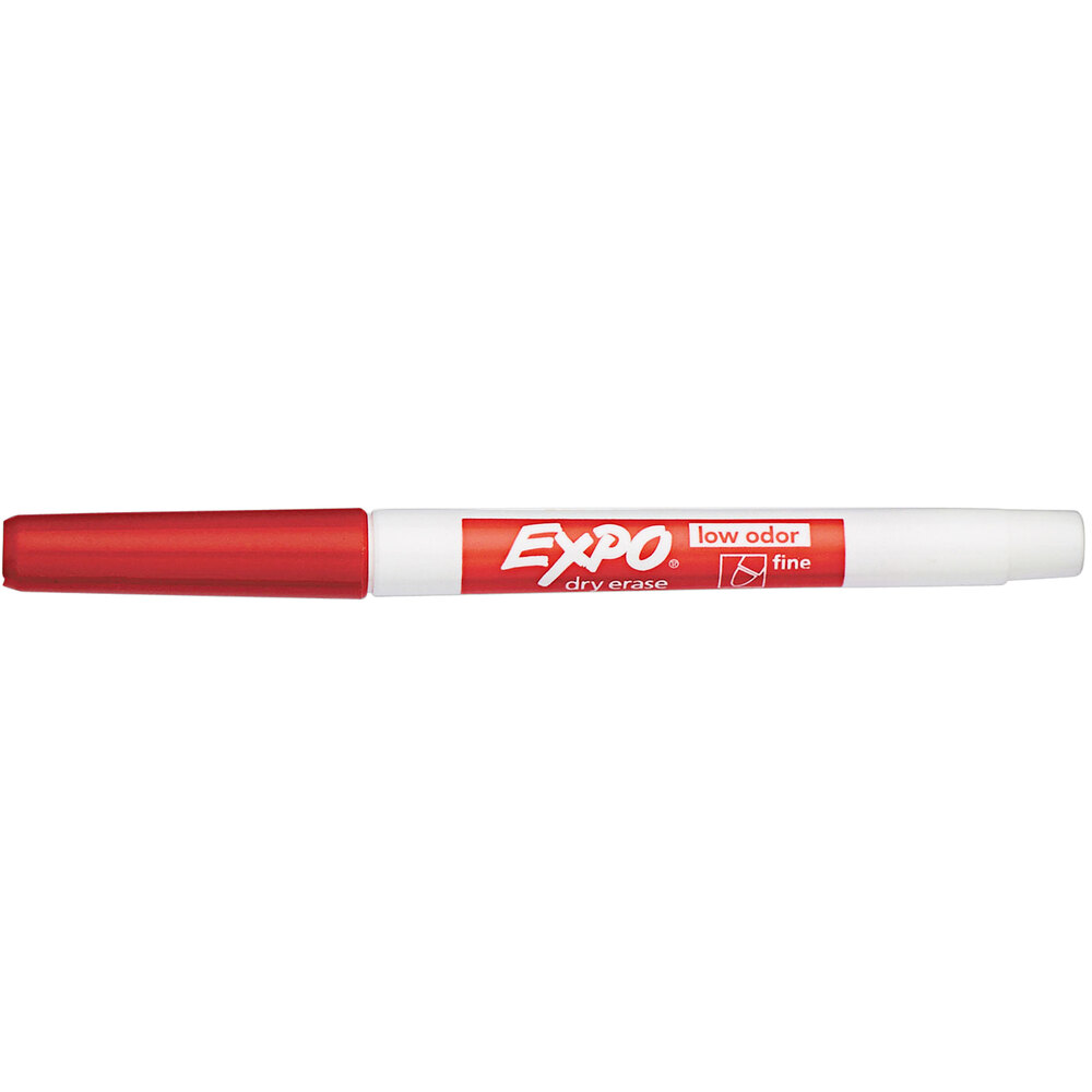 Expo 86002 Red LowOdor Fine Point Dry Erase Marker 12/Pack