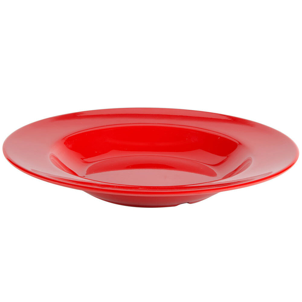Thunder Group CR5811PR Pure Red 16 oz. Melamine Pasta Bowl 12/Pack