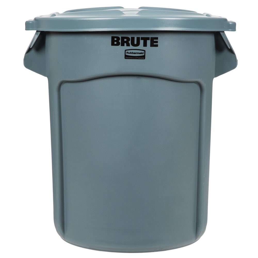 Rubbermaid BRUTE 20 Gallon Gray Round Trash Can and Lid